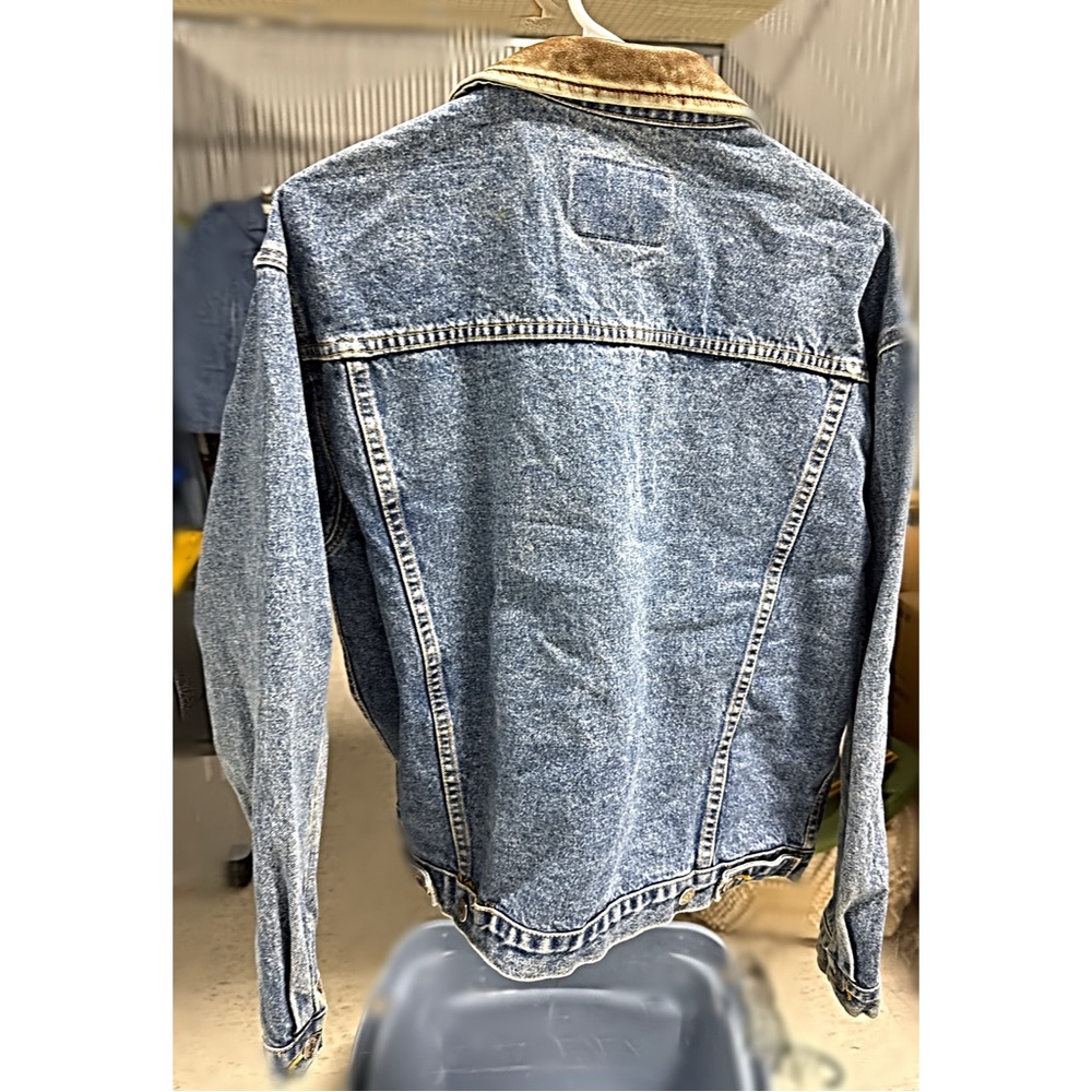 vintage Gap denim trucker jacket with a leather collar M unisex - Picture 12 of 12